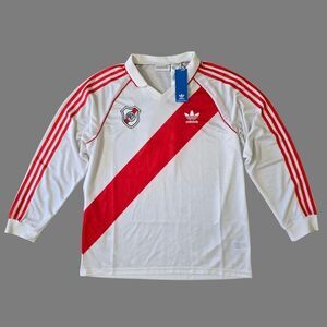 Adidas River Plate 1994 Retro Home Jersey White Red Long Sleeve Men's L IV7546